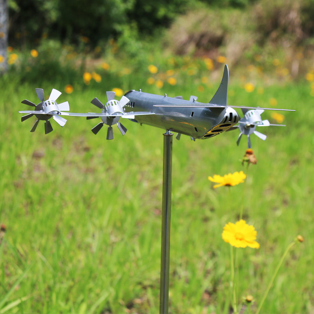 Airplane Windmill Wind Garden Decoration