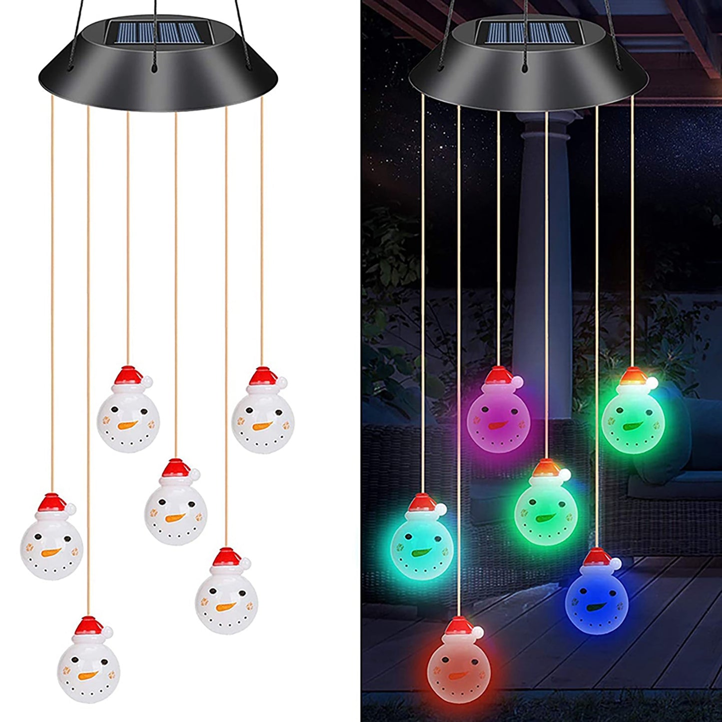 6LED Solar Power Changeable Light IP65 Waterproof Colorful Butterfly Wind Chime Lamp for Home Outdoor Garden Yard Decoration