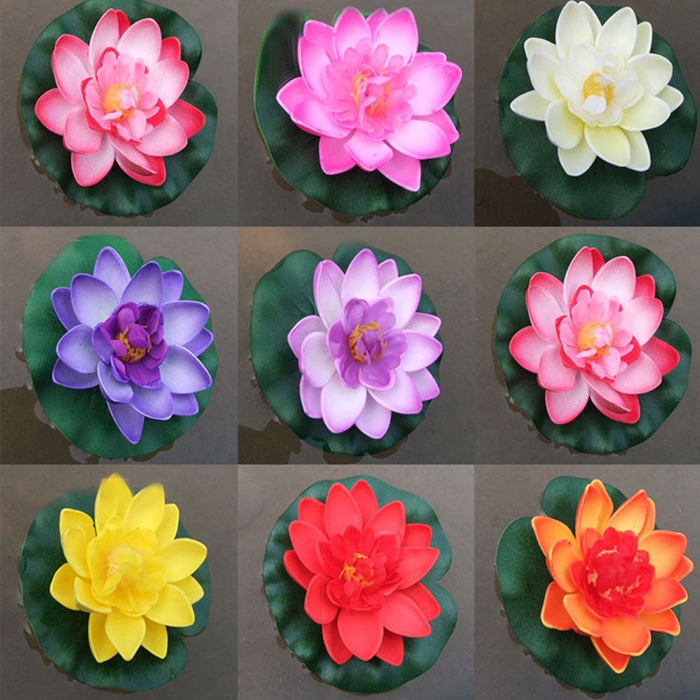 3Pcs Floating Artificial Flower Lifelike Water Lily Micro Landscape for Wedding Pond Garden Decoraiton Artificial Decorations