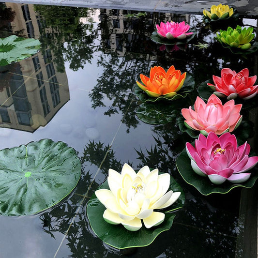 3Pcs Floating Artificial Flower Lifelike Water Lily Micro Landscape for Wedding Pond Garden Decoraiton Artificial Decorations