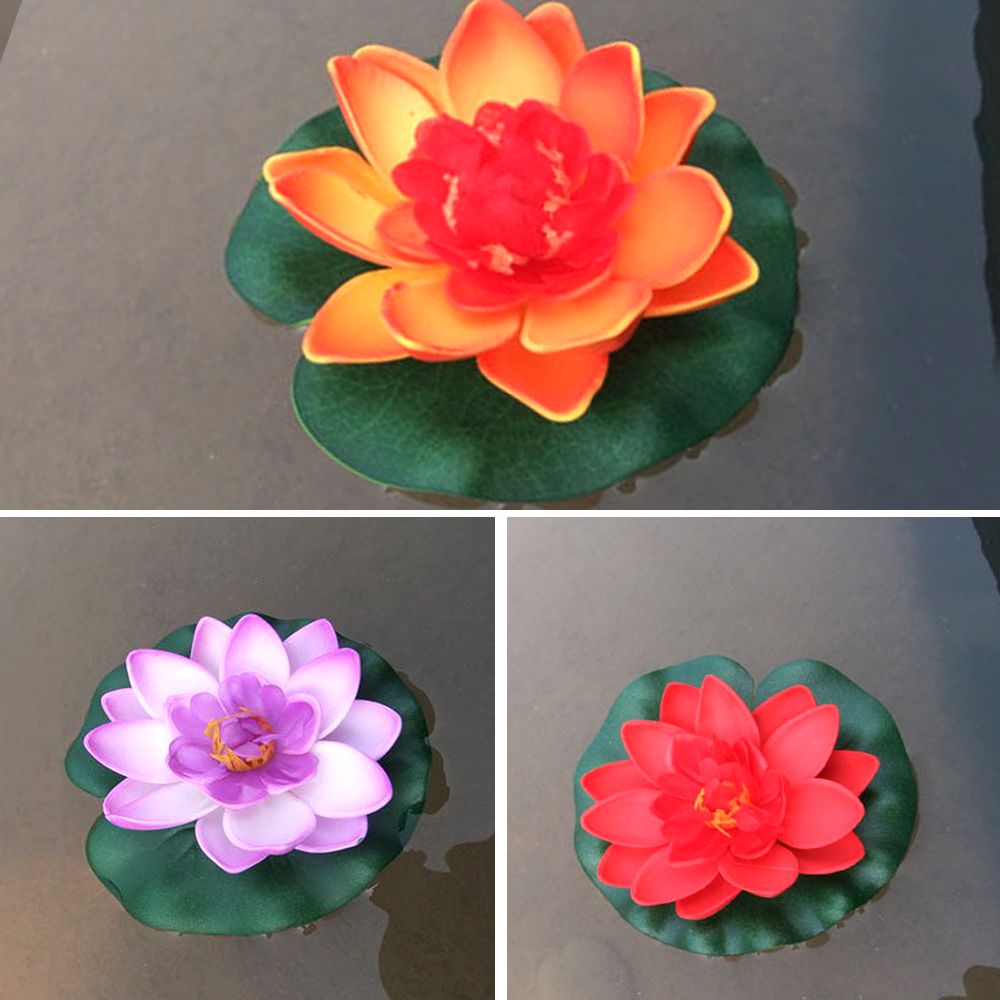 3Pcs Floating Artificial Flower Lifelike Water Lily Micro Landscape for Wedding Pond Garden Decoraiton Artificial Decorations