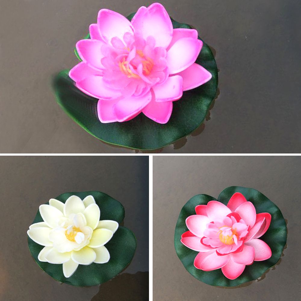 3Pcs Floating Artificial Flower Lifelike Water Lily Micro Landscape for Wedding Pond Garden Decoraiton Artificial Decorations